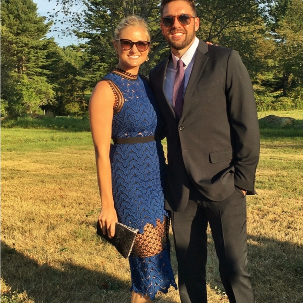Blue and Black Lace cocktail dress
